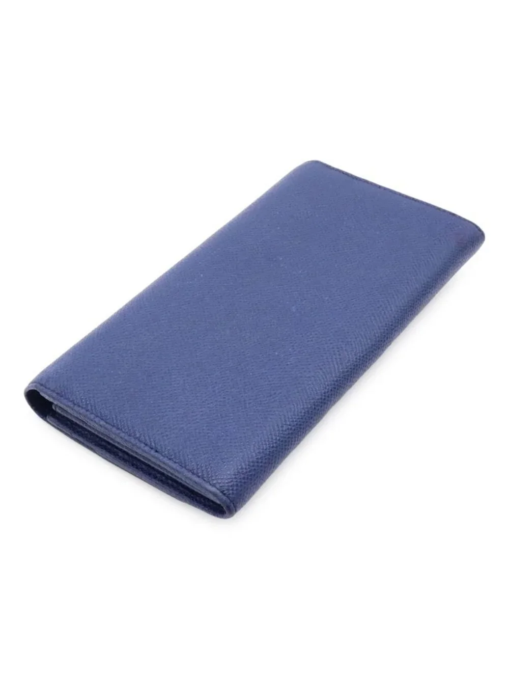 Bvlgari Logo Clip Bifold Wallet Calf Leather Blue Dahlia Gold